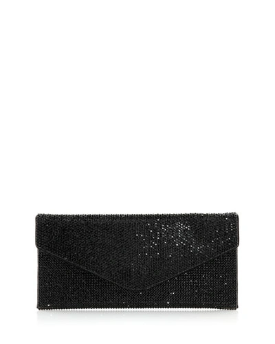 Shop Judith Leiber Envelope Beaded Clutch Bag In Jet