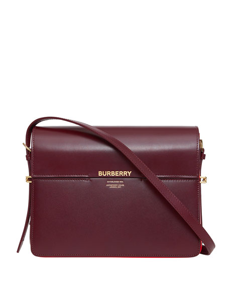 Burberry Large Grace Colorblock Leather Bag - Burgundy In Red | ModeSens