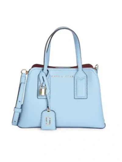 Shop Marc Jacobs The Editor Leather Satchel In Misty Blue