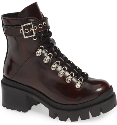 Shop Jeffrey Campbell Czech Platform Combat Boot In Wine Box