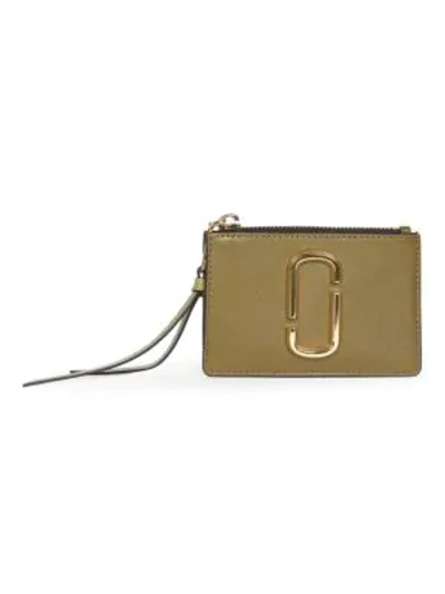 Shop Marc Jacobs Small The Snapshot Zip Leather Card Case In Desert Mountain Multi