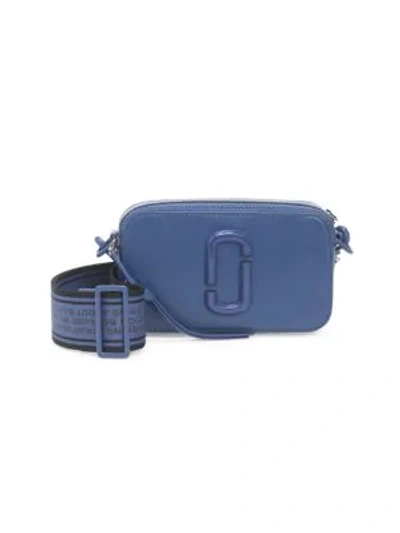 Shop Marc Jacobs The Snapshot Dtm Coated Leather Camera Bag In Hudson River Blue