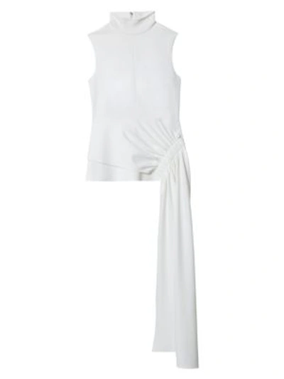 Shop Tibi Women's Draped Panel Structured Crepe Top In White