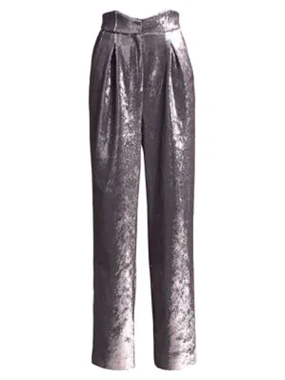 Shop Retroféte Jean Sequin Wide-leg Pants In Gunmetal