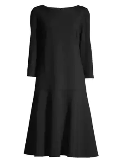 Shop Lafayette 148 Martha Drop Waist Dress In Black