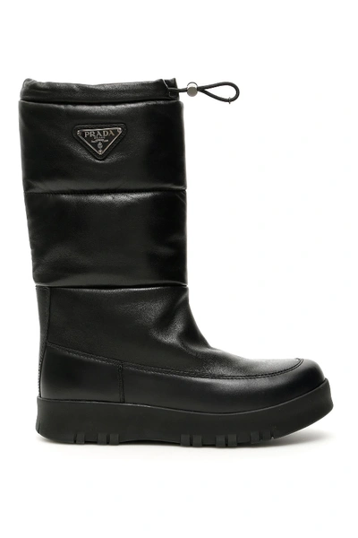 Shop Prada Nappa Boots In Nero (black)