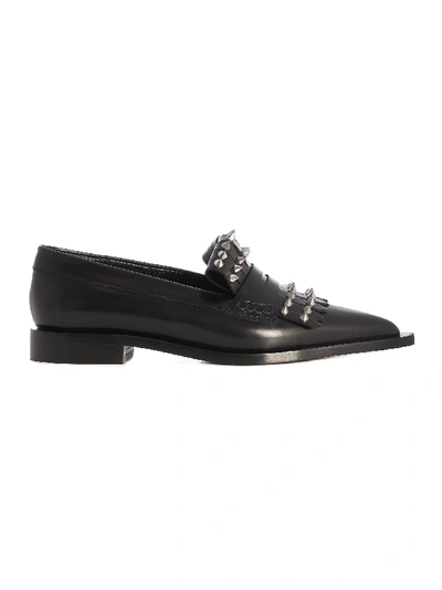 Shop Alexander Mcqueen Watson/silver Hardware Leather Loafer In Black Silver