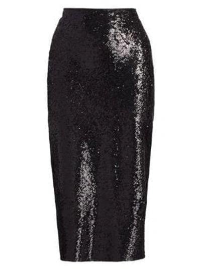 Shop Cinq À Sept Marta Sequin Skirt In Black