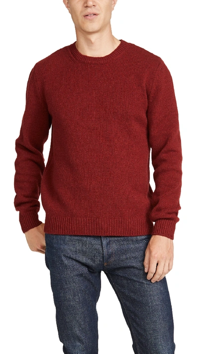 Shop Apc Pull Down Sweater In Rouge Fonce