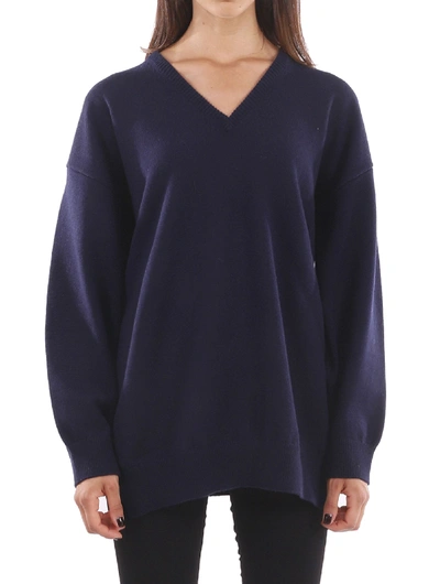 Shop Balenciaga Navy Cashmere Sweater
