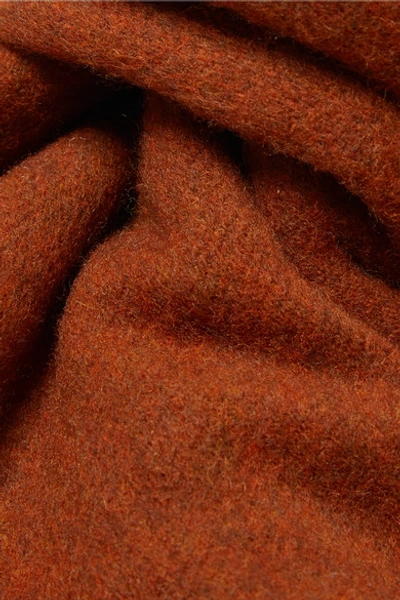 Shop Acne Studios Fringed Mélange Wool Scarf In Brick