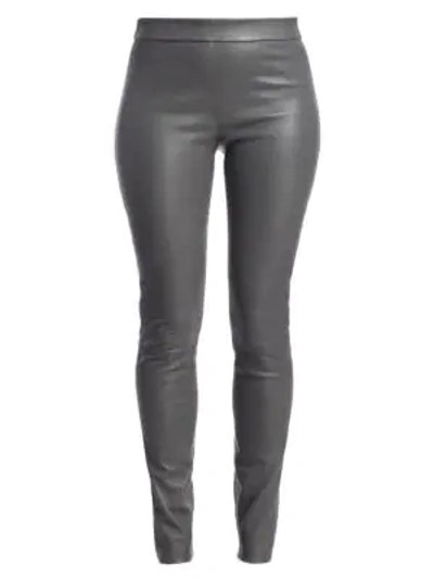 Shop Helmut Lang Women's Leather Leggings In Elephant