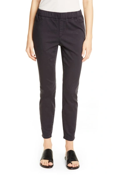 Shop Eileen Fisher Stretch Organic Cotton Denim Skinny Pants In Washed Black