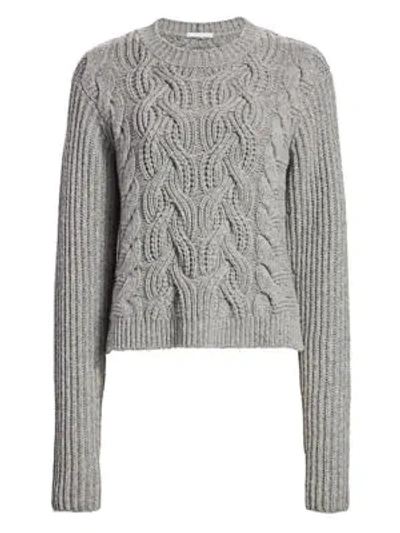 Shop Helmut Lang Cable-knit Lambswool Sweater In Ash