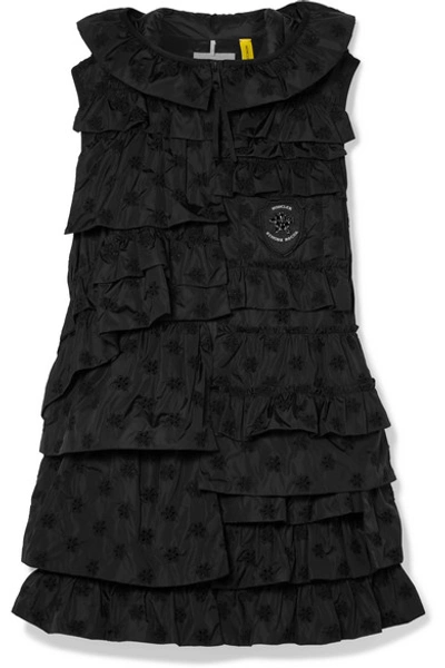 Shop Moncler Genius + 4 Simone Rocha Venus Ruffled Broderie Anglaise Shell Down Vest In Black