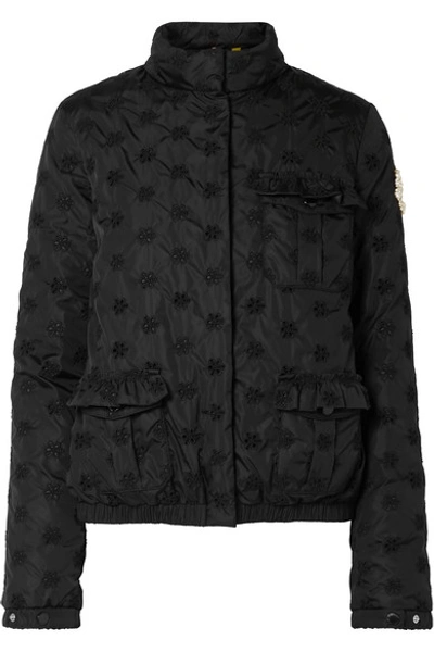 Shop Moncler Genius + 4 Simone Rocha Hillary Broderie Anglaise Shell Jacket In Black