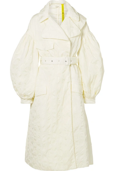 Shop Moncler Genius 4 Simone Rocha Dinah Belted Broderie Anglaise Shell Coat In Cream