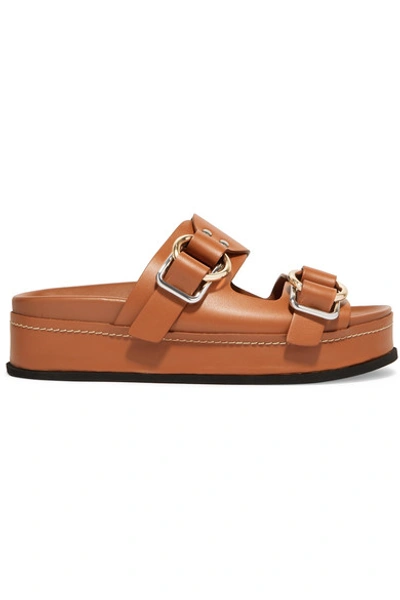 Shop 3.1 Phillip Lim / フィリップ リム Freida Leather Platform Sandals In Tan
