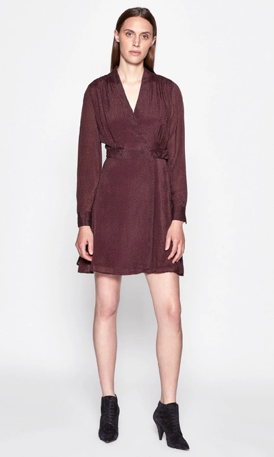 Shop Equipment Allaire Silk Dress In Aubergine Bis