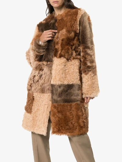 Shop Burberry Helston Patchwork-style Coat In Brown