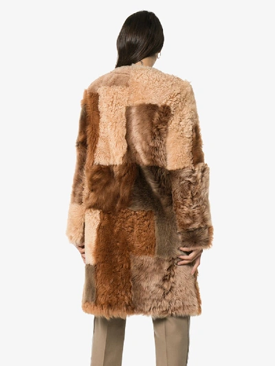 Shop Burberry Helston Patchwork-style Coat In Brown
