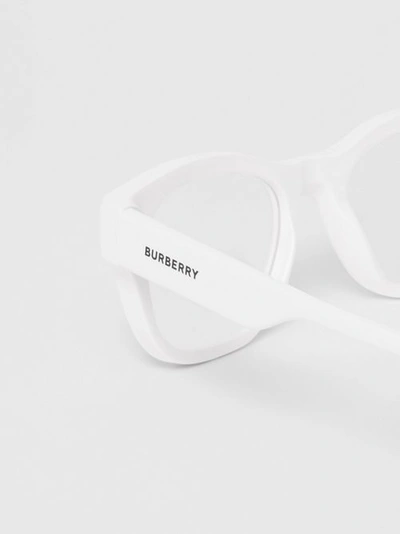 Shop Burberry Square Optical Frames In White