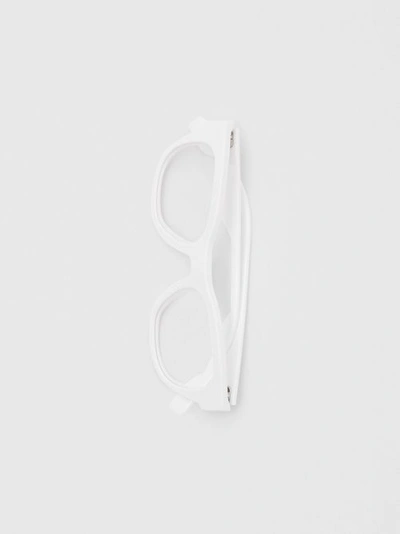 Shop Burberry Square Optical Frames In White
