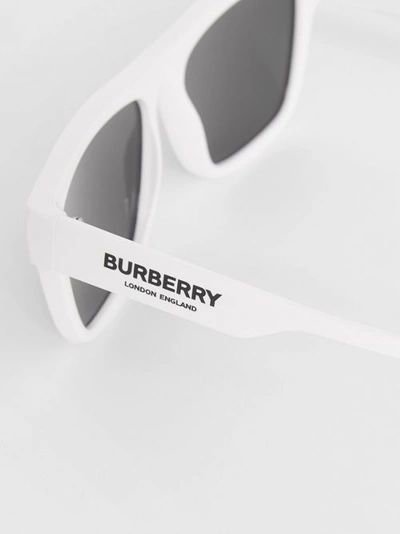 Shop Burberry Square Frame Sunglasses In White