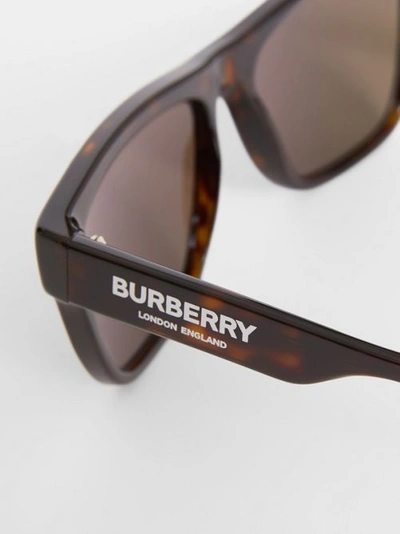 Shop Burberry Square Frame Sunglasses In Tortoiseshell