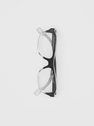 Shop Burberry Gradient Detail Rectangular Optical Frames In Black