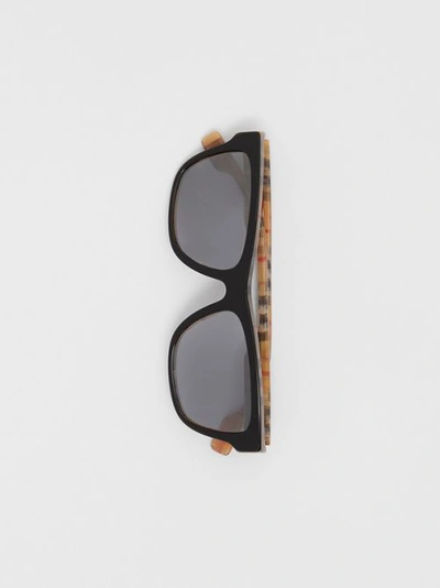 Burberry Be4293 Top Black On Vintage Check Male Sunglasses In Black/beige