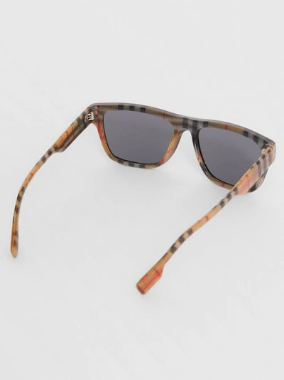 Burberry Be4293 Top Black On Vintage Check Male Sunglasses In Black/beige