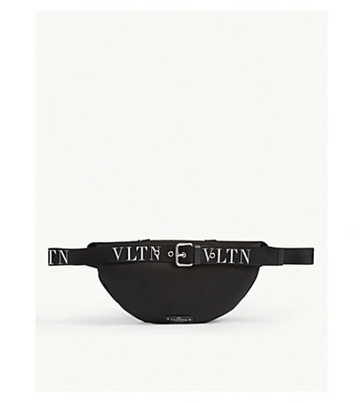 Shop Valentino Branded Belt Bag In Black