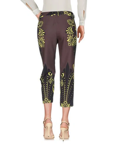 Shop Versace Cropped Pants & Culottes In Dark Brown