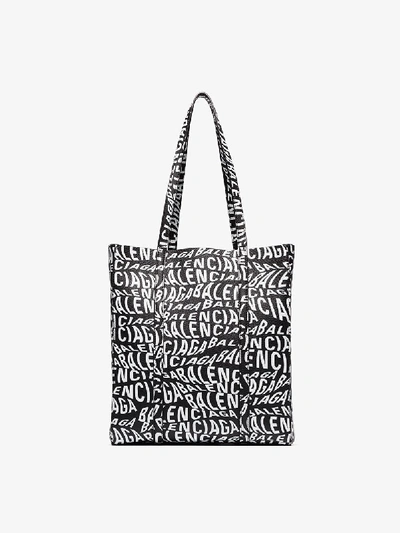 Shop Balenciaga Black Everyday Xs Logo Tote Bag