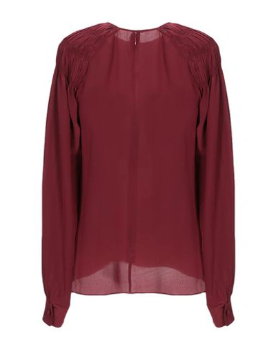 Shop Valentino Blouses In Maroon