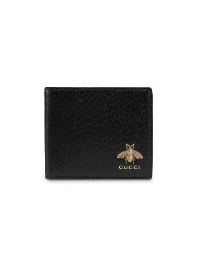 Shop Gucci Animalier Leather Wallet In Black