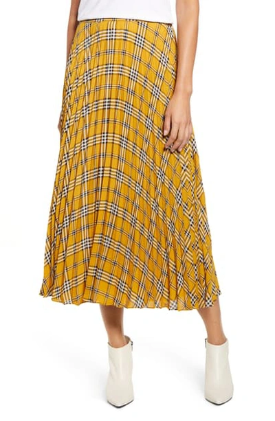 Vince camuto outlet pleated plaid skirt