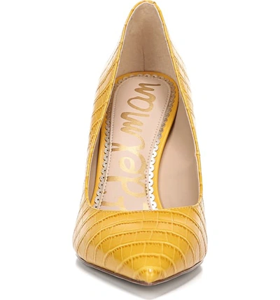 Shop Sam Edelman Hazel Pointy Toe Pump In Dijon Yellow Leather