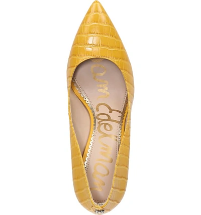 Shop Sam Edelman Hazel Pointy Toe Pump In Dijon Yellow Leather