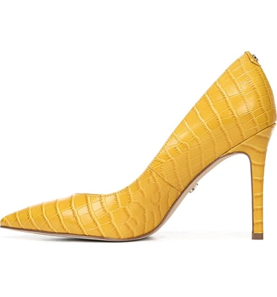 Shop Sam Edelman Hazel Pointy Toe Pump In Dijon Yellow Leather