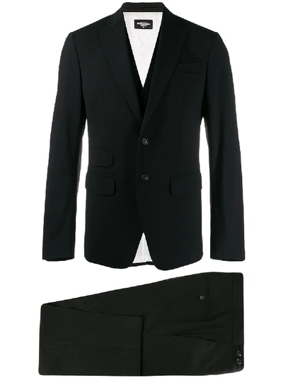 Shop Dsquared2 London Three-piece Suit - Black