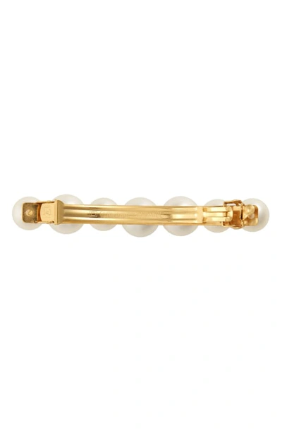 Shop Jennifer Behr Gretel Imitation Pearl Barrette In Gold