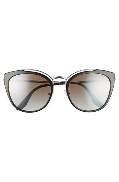 Shop Prada 54mm Gradient Cat Eye Sunglasses In Black/ Silver Gradient Mirror