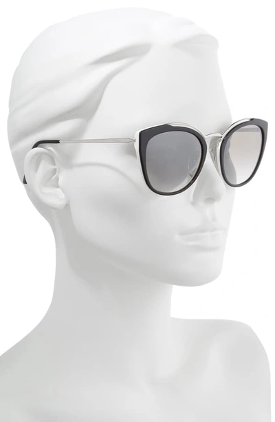 Shop Prada 54mm Gradient Cat Eye Sunglasses In Black/ Silver Gradient Mirror