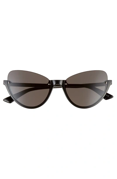 Shop Mcq By Alexander Mcqueen 56mm Semi Rimless Cat Eye Sunglasses In Black/ Grey