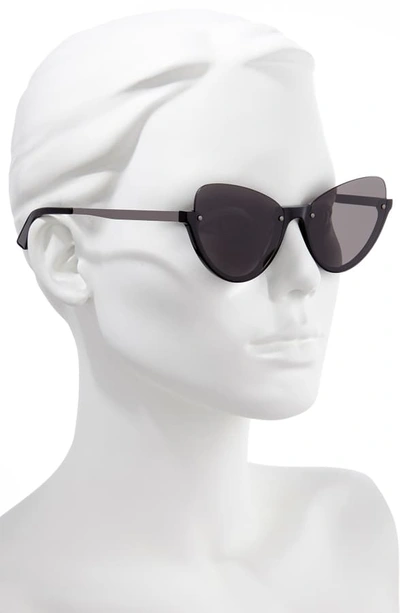 Shop Mcq By Alexander Mcqueen 56mm Semi Rimless Cat Eye Sunglasses In Black/ Grey