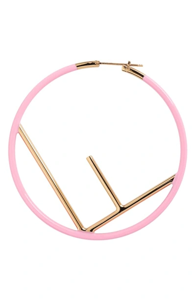 FENDI F logo hoop earrings pink