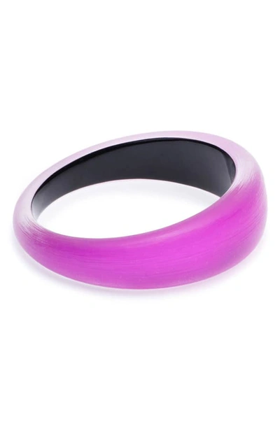 Shop Alexis Bittar Medium Tapered Lucite Bangle Bracelet In Fuchsia