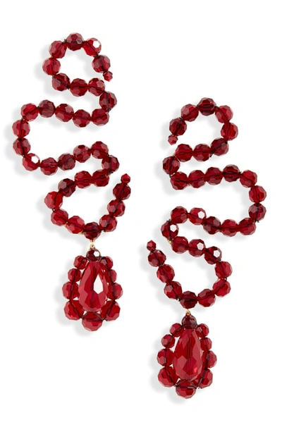 Shop Simone Rocha Wiggle Earrings In Blood Red